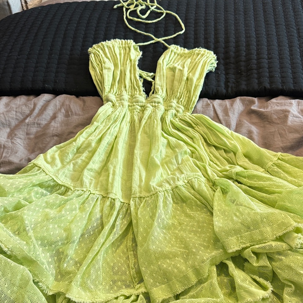 Free People Light Green Mini Dress